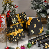 6-Pack Black and Gold Foil Christmas Wrapping Paper