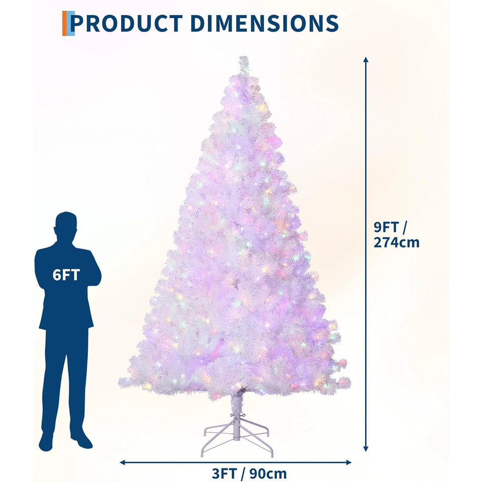 4.5/6/7.5/9Ft Prelit Christmas Tree Rose Gold Tinsel Christmas Tree