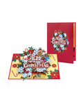1PC Christmas snowflake floral pattern 3D pop-up greeting card