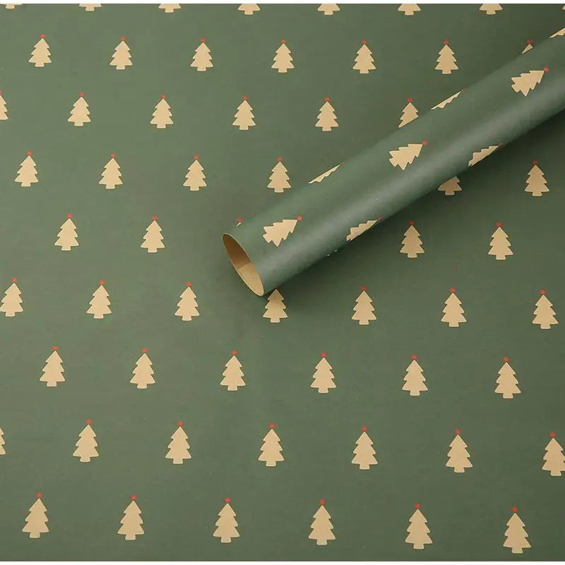 1/6pcs Christmas Wrapping Paper Vintage Kraft Paper Christmas Tree