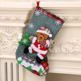 4Pcs Christmas Stockings Set Large Capacity Christmas Ornament Sock