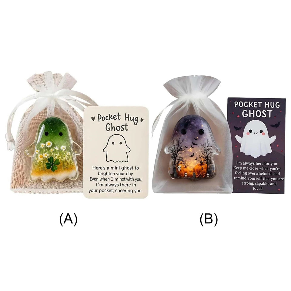 1-3PCS Pockets Hug Ghost Keepsake with Positive Cards