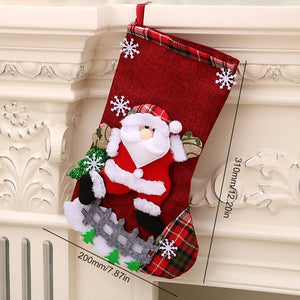 4Pcs Christmas Stockings Set Large Capacity Christmas Ornament Sock
