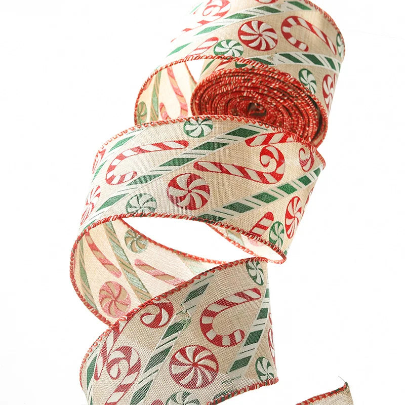 10yards 6cm Wide Printed Rib Band Christmas Bow