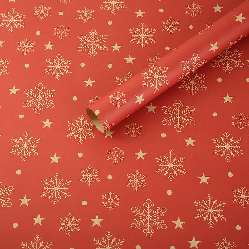 1/6pcs Christmas Wrapping Paper Vintage Kraft Paper Christmas Tree