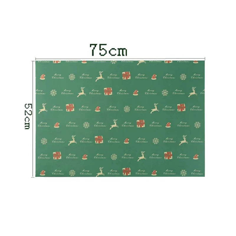 1/6pcs Christmas Wrapping Paper Vintage Kraft Paper Christmas Tree