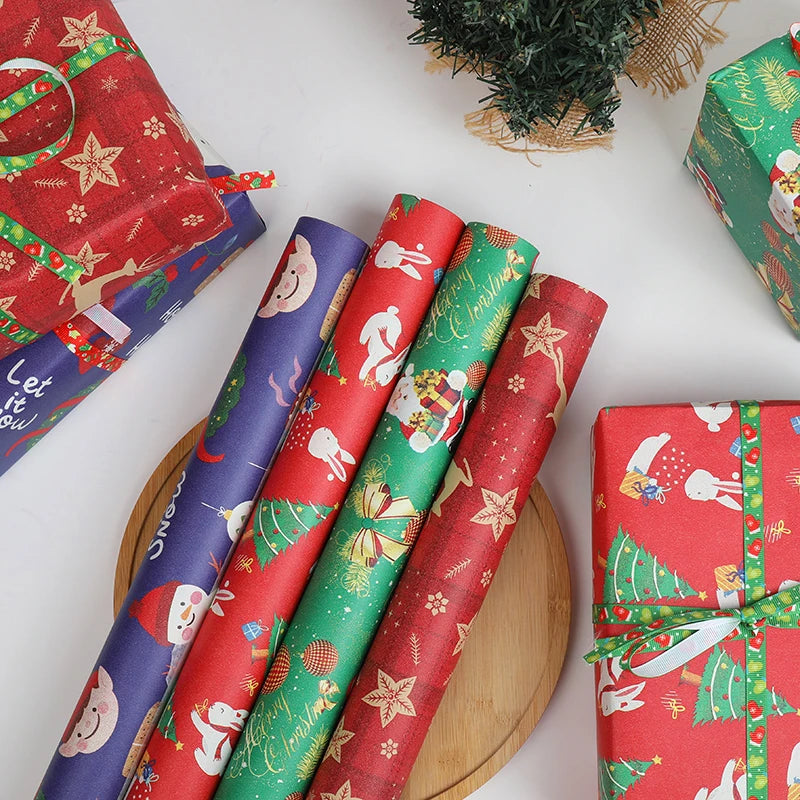10m/roll Kraft Christmas Wrapping Paper