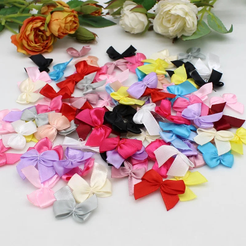 50/100pcs Satin Ribbon Bows