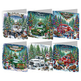 4/6/8/12PCS New 2025 Diamond Painting Greeting Cards