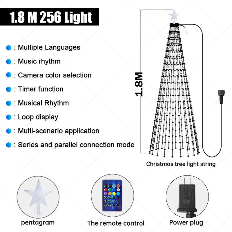 1.8/2.1M Smart RGB Fairy String Light Christmas Tree Light