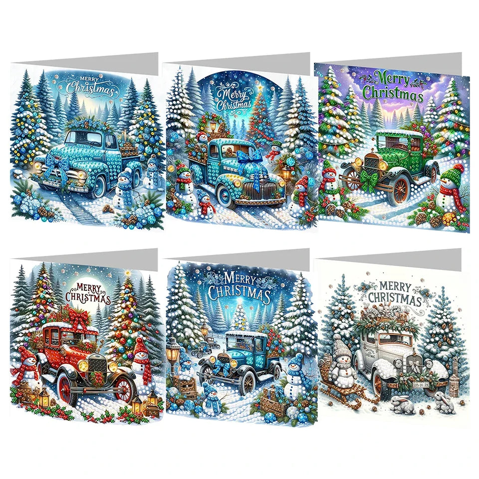 8Pcs Christmas Diamond Handmade Card