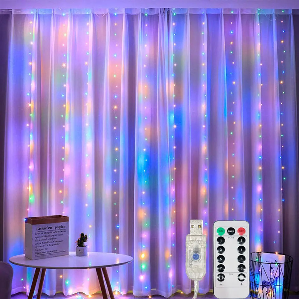 USB Curtain String Lights
