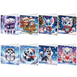 8Pcs Christmas Diamond Handmade Card