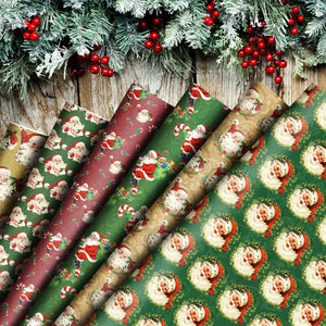 6 Pcs Vintage Christmas Gift Wrapping Paper