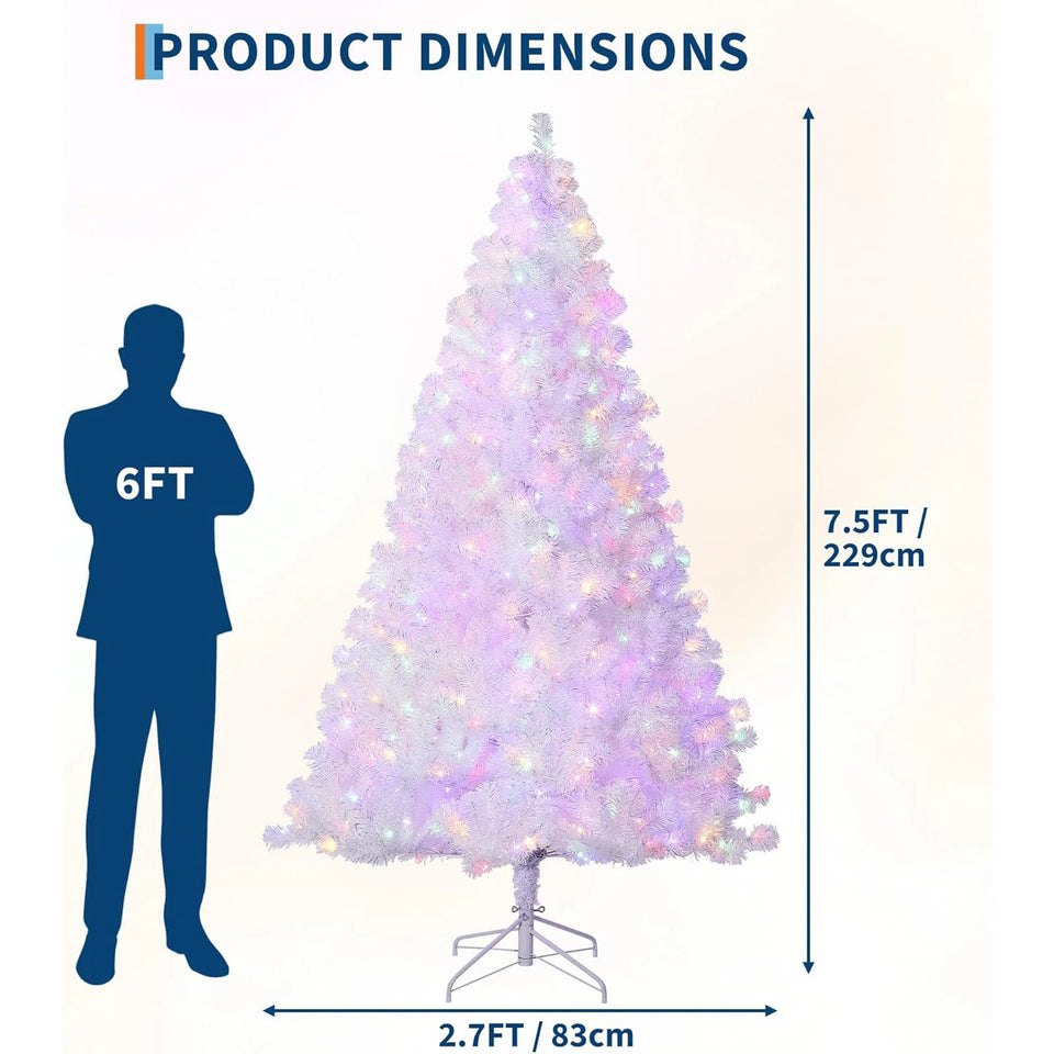 4.5/6/7.5/9Ft Prelit Christmas Tree Rose Gold Tinsel Christmas Tree