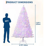 4.5/6/7.5/9Ft Prelit Christmas Tree Rose Gold Tinsel Christmas Tree