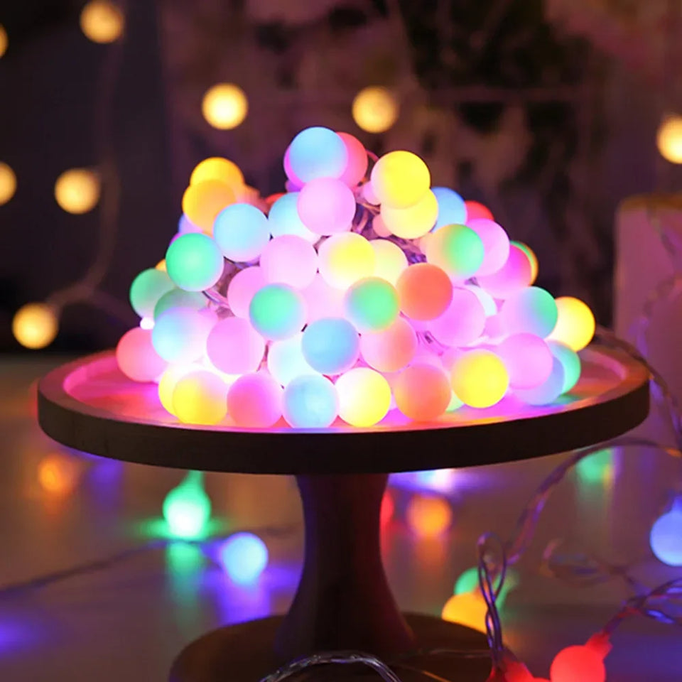 Battery Power Ball LED String Lights