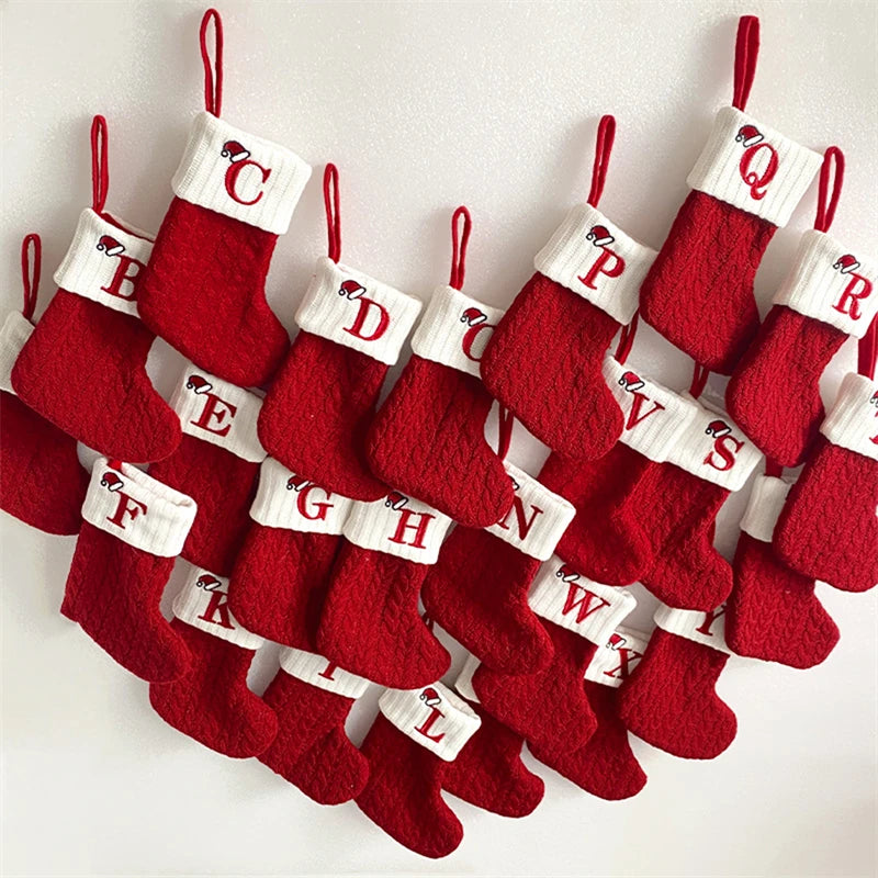 Christmas Alphabet Knitting Socks Christmas Tree Ornaments