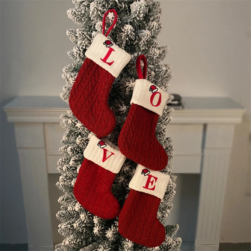 Christmas Alphabet Knitting Socks Christmas Tree Ornaments