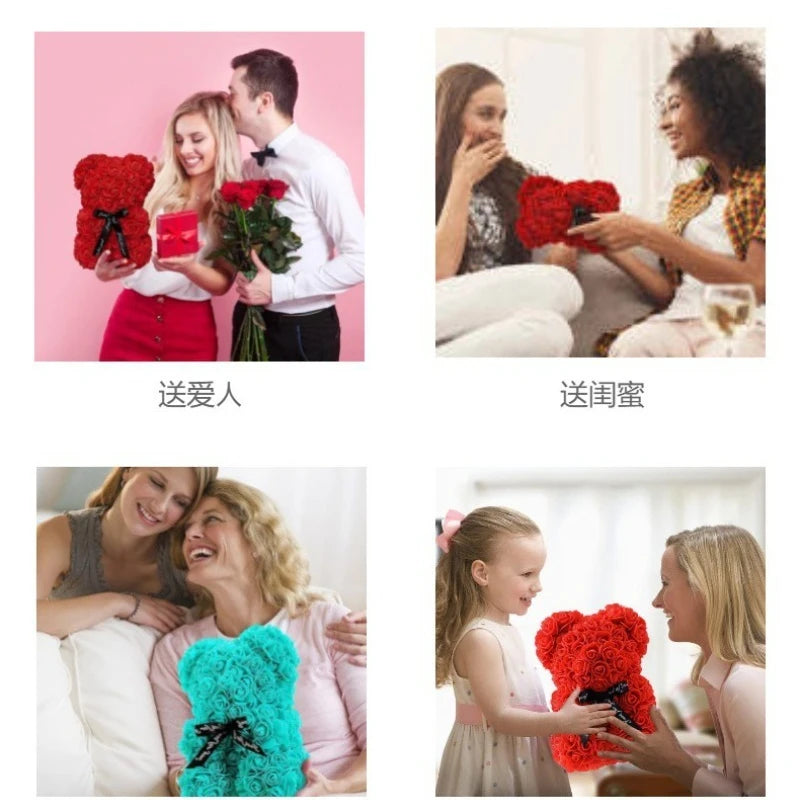 Romantic Rose Bear Eternal Flower Valentine's Day Gift