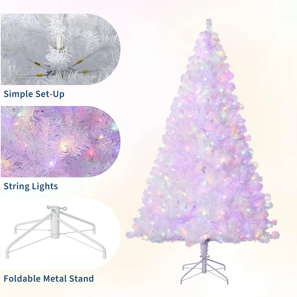 4.5/6/7.5/9Ft Prelit Christmas Tree Rose Gold Tinsel Christmas Tree