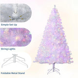 4.5/6/7.5/9Ft Prelit Christmas Tree Rose Gold Tinsel Christmas Tree