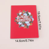 1PC Christmas snowflake floral pattern 3D pop-up greeting card