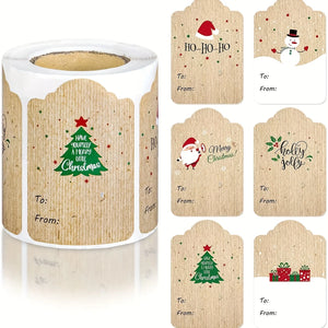 300pcs/roll Christmas Tags