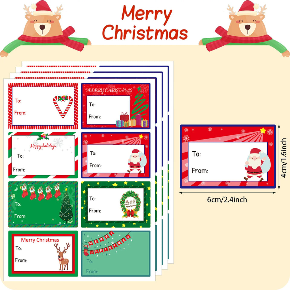 80 Pcs/pack Christmas Tags Labels