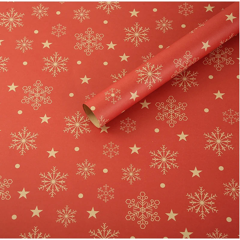 1/6pcs Christmas Wrapping Paper Vintage Kraft Paper Christmas Tree