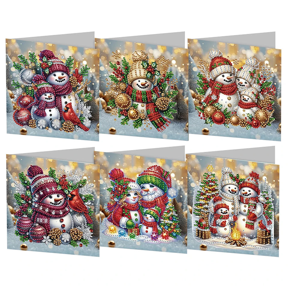 4/6/8/12PCS New 2025 Diamond Painting Greeting Cards