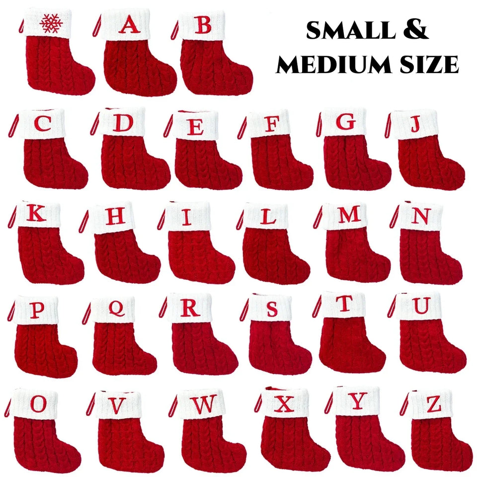 Christmas Alphabet Knitting Socks Christmas Tree Ornaments