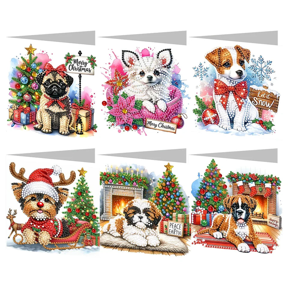 8Pcs Christmas Diamond Handmade Card
