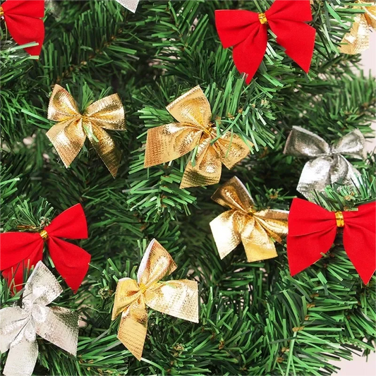 12Pcs 5cm Christmas Decorations Bow Xmas Tree