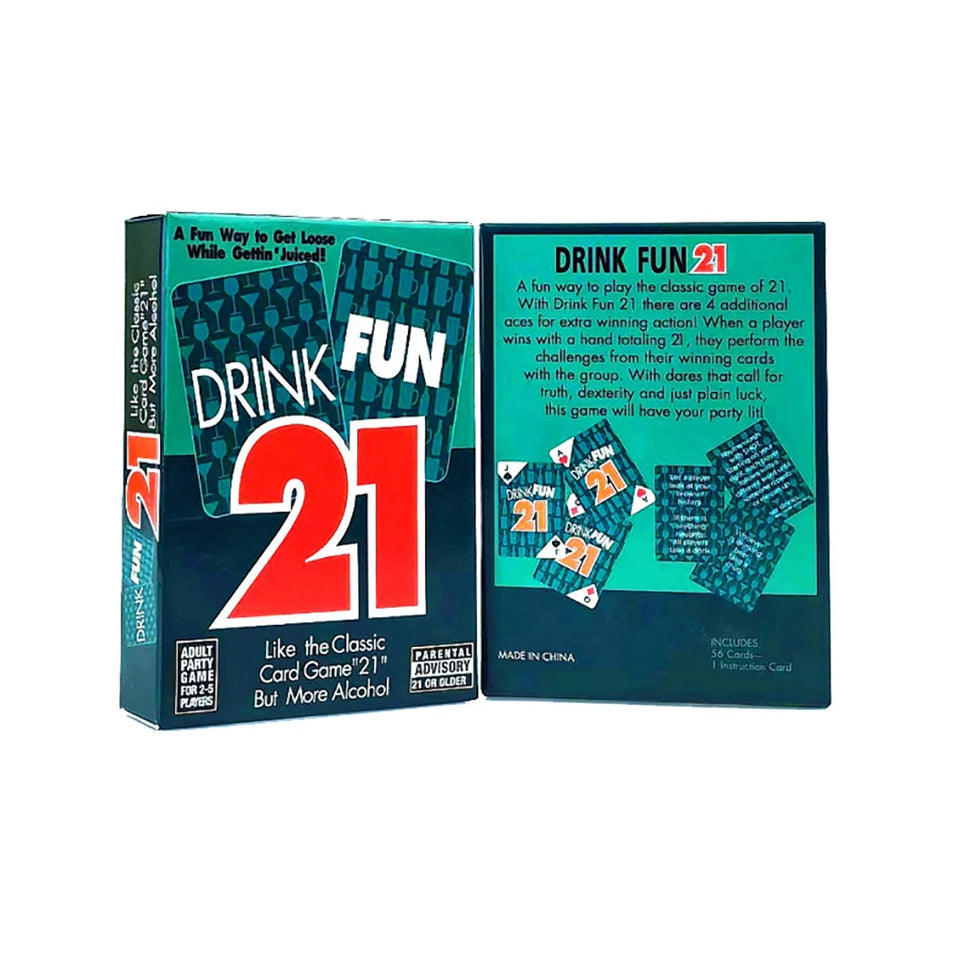 56pcs/deck Drink Fun 21 Card Game
