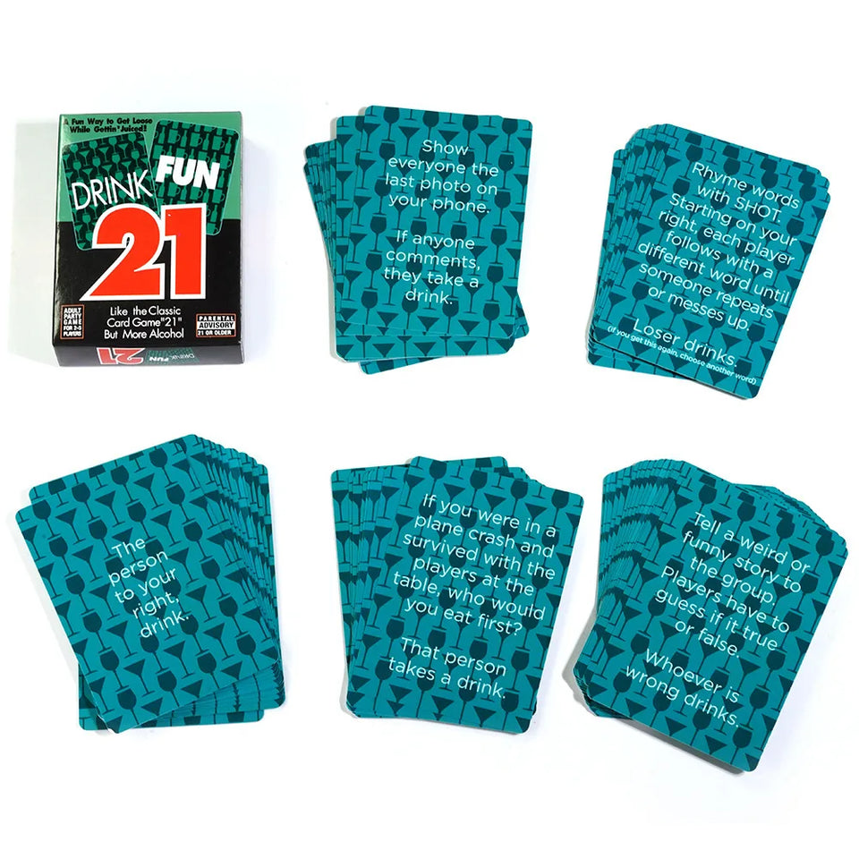 56pcs/deck Drink Fun 21 Card Game