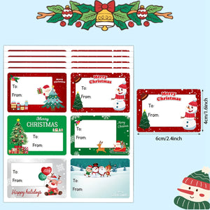 60pcs/10sheets Christmas Tags
