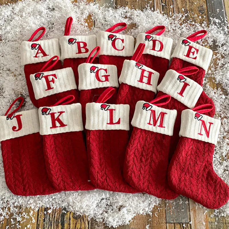 Christmas Alphabet Knitting Socks Christmas Tree Ornaments