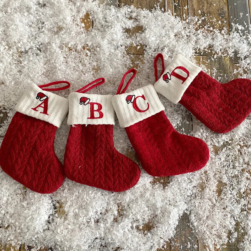 Christmas Alphabet Knitting Socks Christmas Tree Ornaments