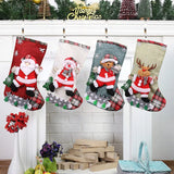 4Pcs Christmas Stockings Set Large Capacity Christmas Ornament Sock