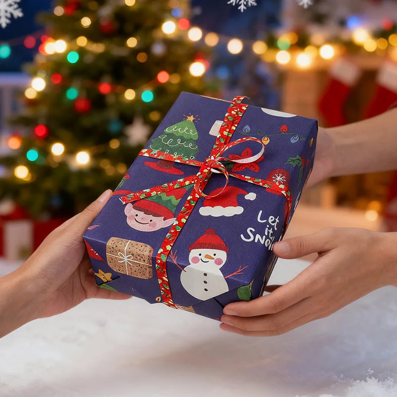 10m/roll Kraft Christmas Wrapping Paper