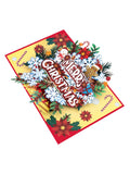 1PC Christmas snowflake floral pattern 3D pop-up greeting card