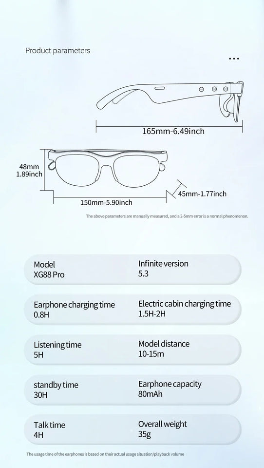 AI Intelligent Translation Glasses Wireless Bluetooth Glasses