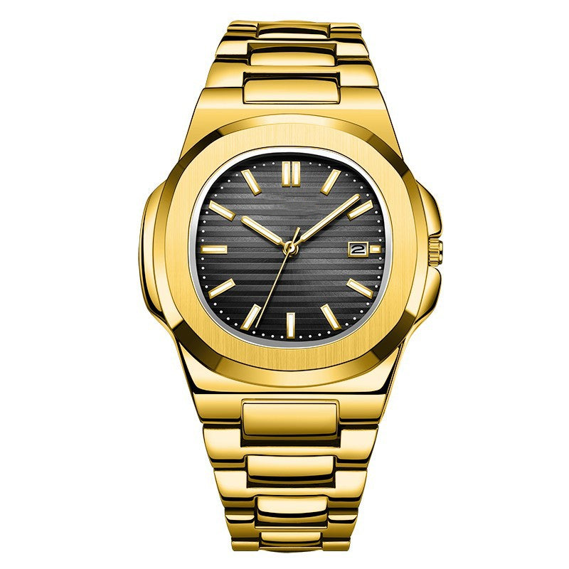 DNA Wrist Watch™ Men’s Steel Band Calendar Watch – Business Style, Luminous Glow