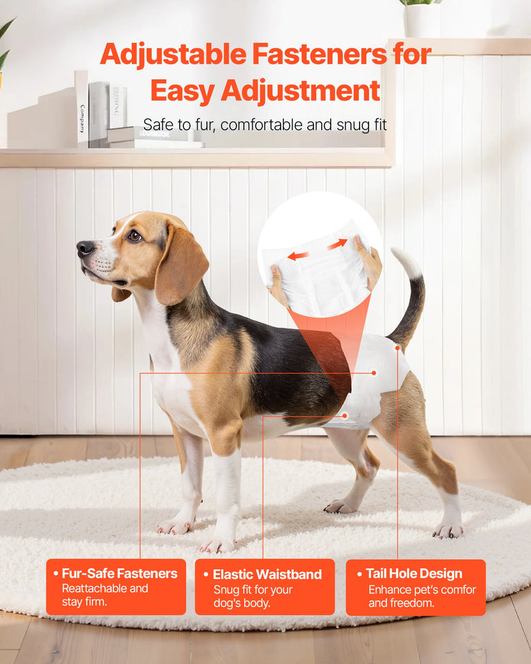 PupPants™ Female Dog Diapers (Size S) – 144 Count (2×72) Leak-Proof + Wetness Indicator