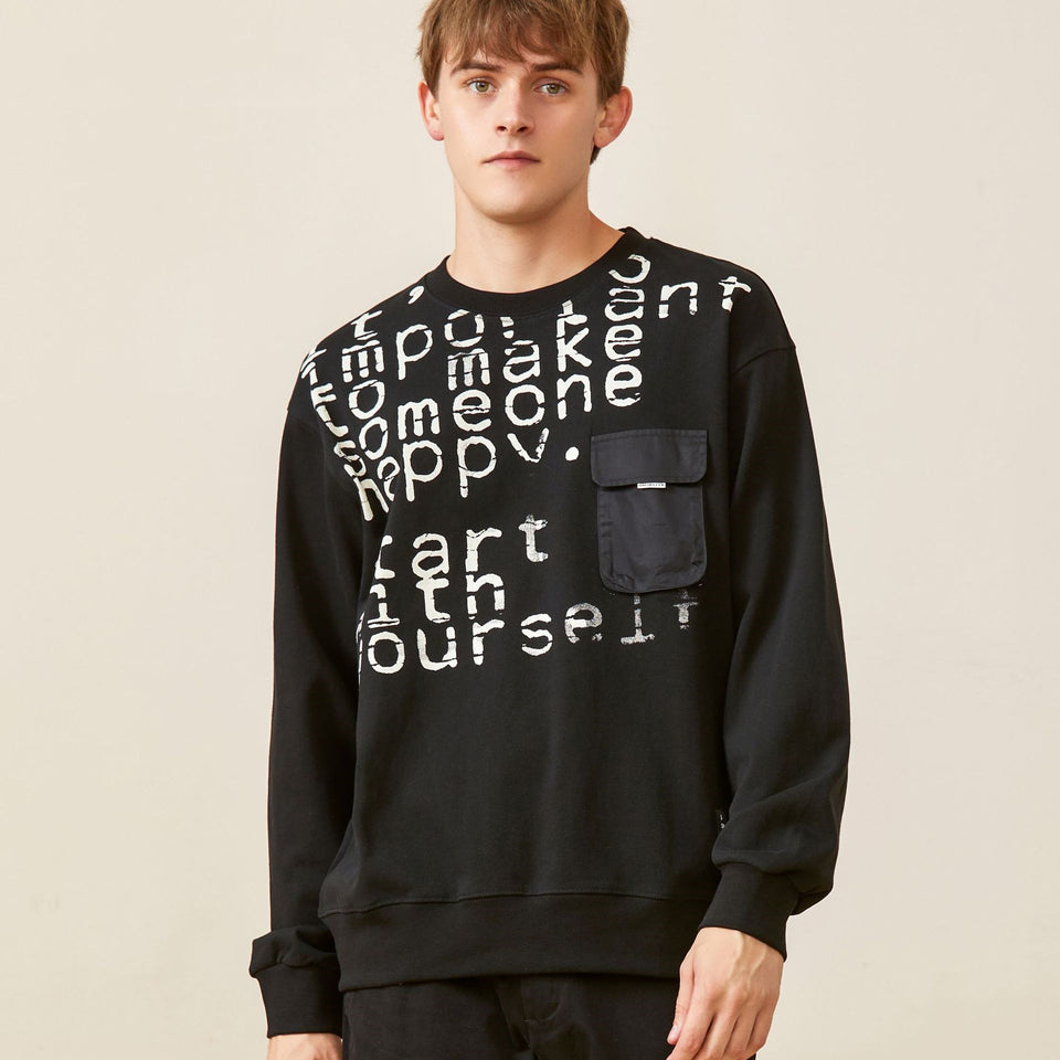 Letter Print Pocket Decorated Jacket Men