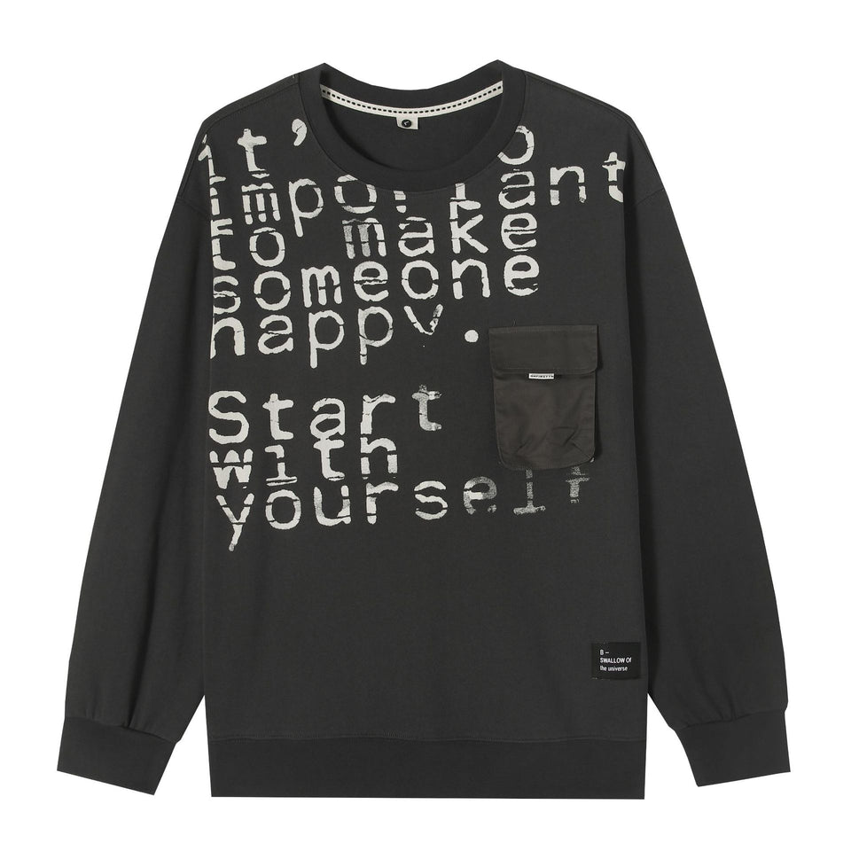 Letter Print Pocket Decorated Jacket Men