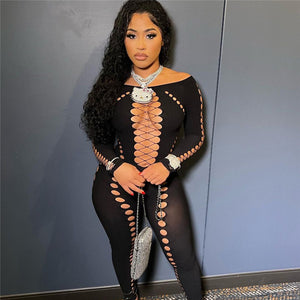A Sleeveless Pantsuit With A Hole In It